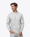 Man Wearing a Sweatshirt Mockup