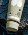 Cosmetic Tube on a Stone Surrounded by Water Mockup