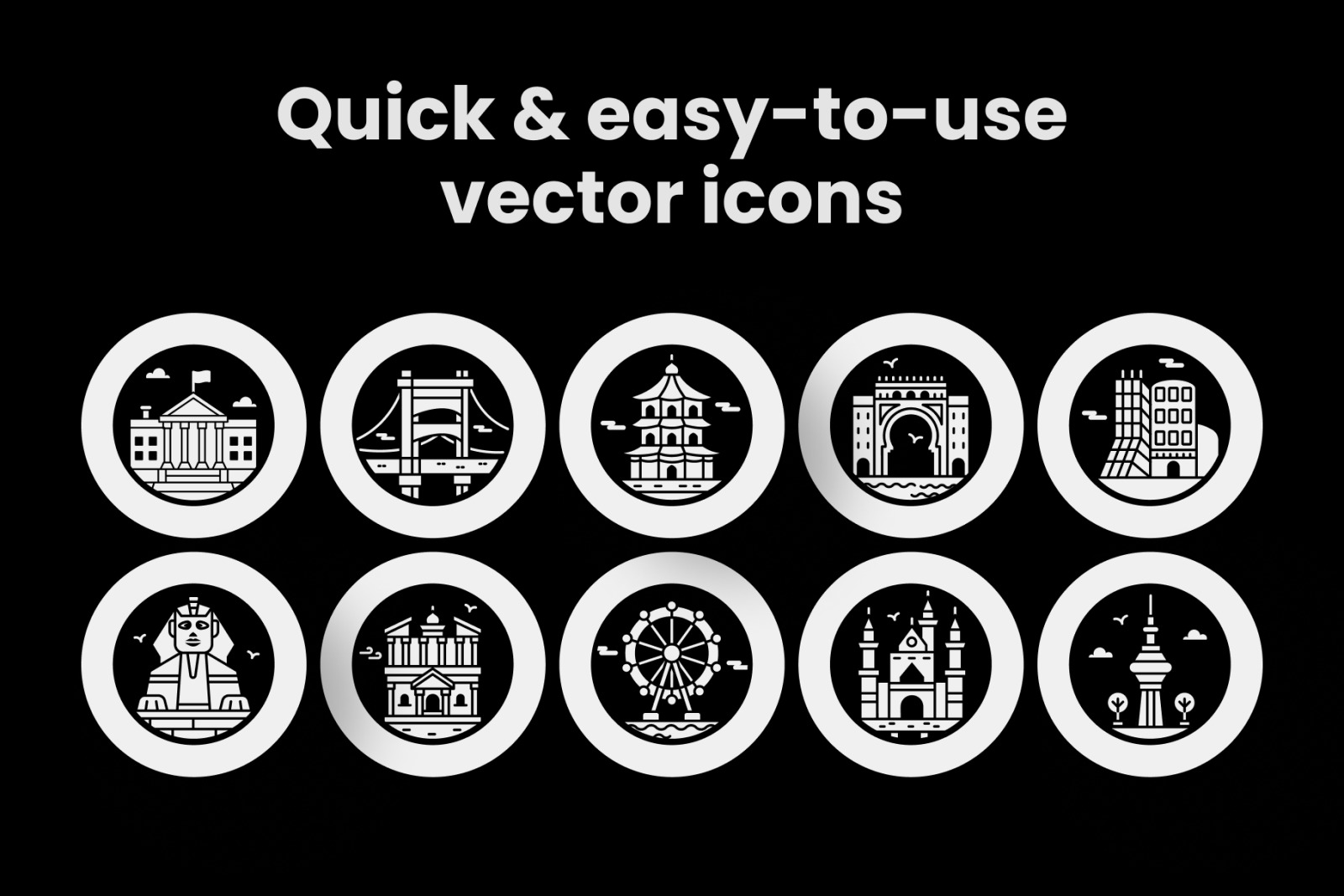 World Famous Landmarks Icons World Famous Landmarks Icons