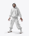 Vampire Wearing Oversized Hoodie and Pants Mockup