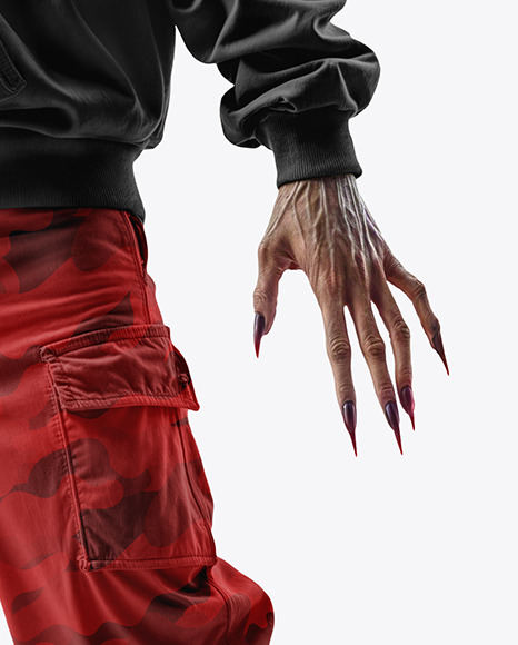 Vampire Wearing Oversized Hoodie and Pants Mockup