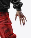 Vampire Wearing Oversized Hoodie and Pants Mockup