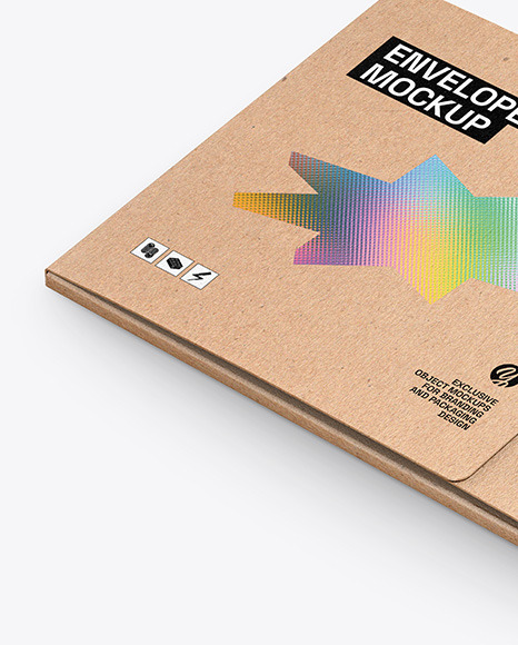 Closed Kraft Paper Envelope Mockup