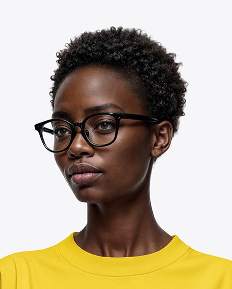 Afro-American Woman Wearing Oversized T-shirt & Wide Pants Mockup