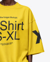 Afro-American Woman Wearing Oversized T-shirt & Wide Pants Mockup