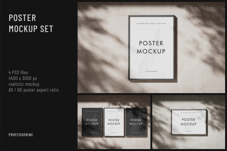 A0 B0 Poster Mockup - Print mockup