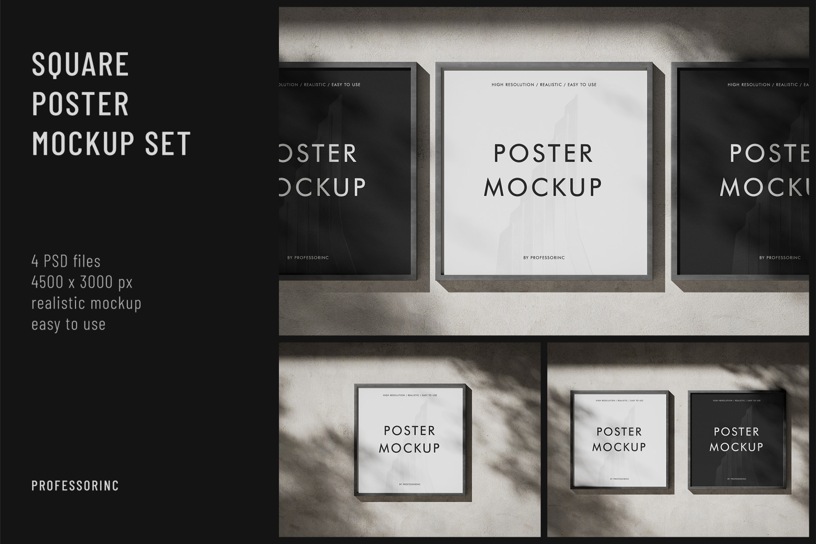 Square Poster Mockup Set