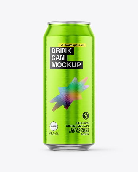 500ml Metallic Drink Can Mockup - Can bottle mockup