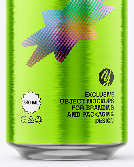 500ml Metallic Drink Can Mockup