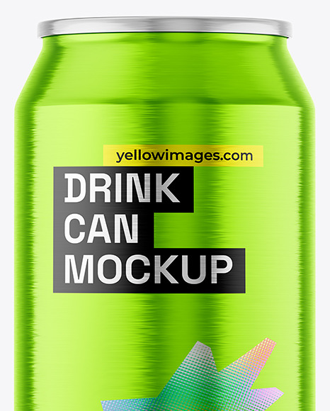 500ml Metallic Drink Can Mockup