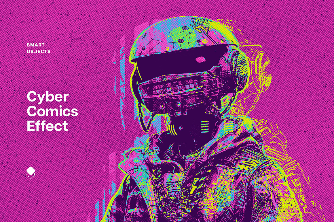 Cyberpunk Halftone Outline Photo Effect Cyberpunk Halftone Outline Photo Effect