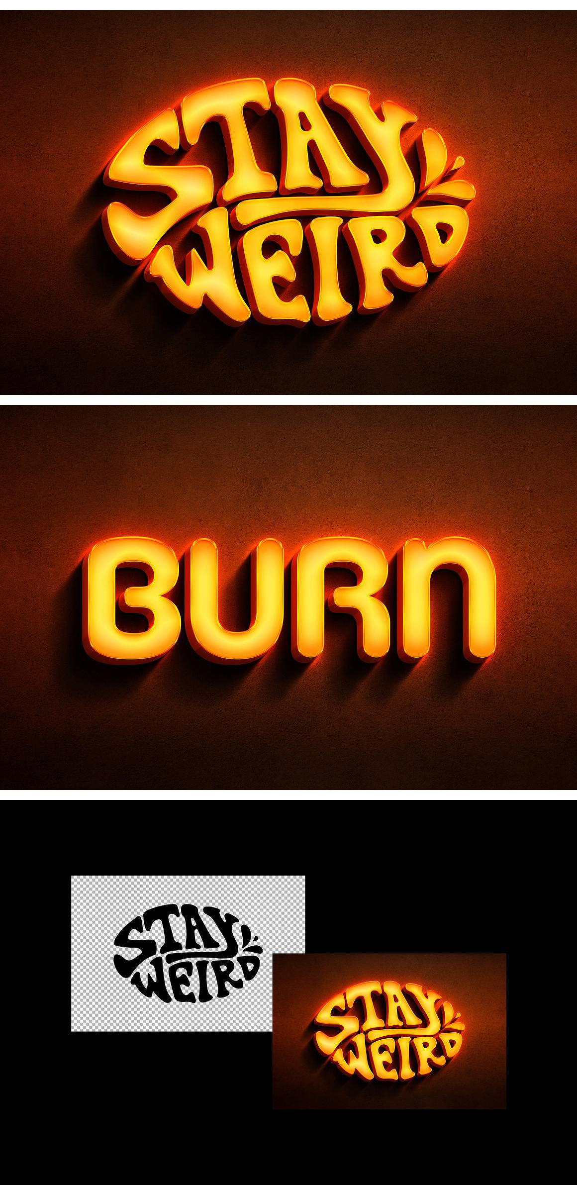 Orange Neon Wall Mockup Orange Neon Wall Mockup