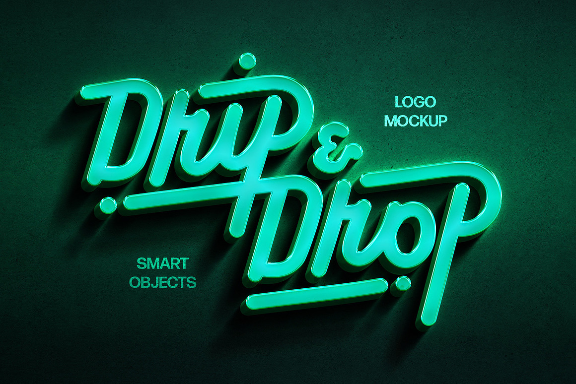Marine 3D Neon Logo Mockup Marine 3D Neon Logo Mockup