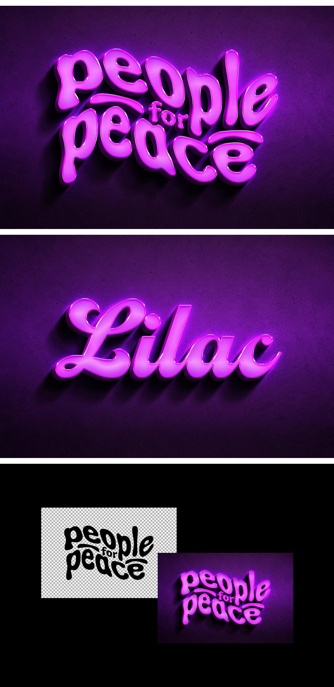 Lilac 3D Neon Wall Mockup Lilac 3D Neon Wall Mockup