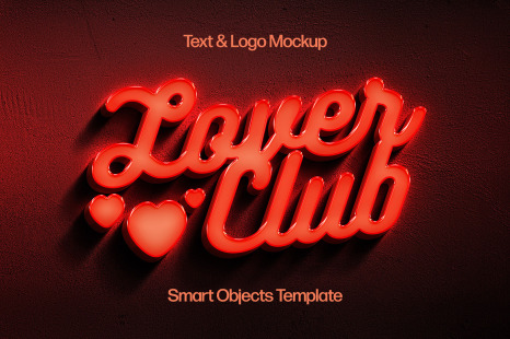 Red Neon Wall Text & Logo Effect - Shining