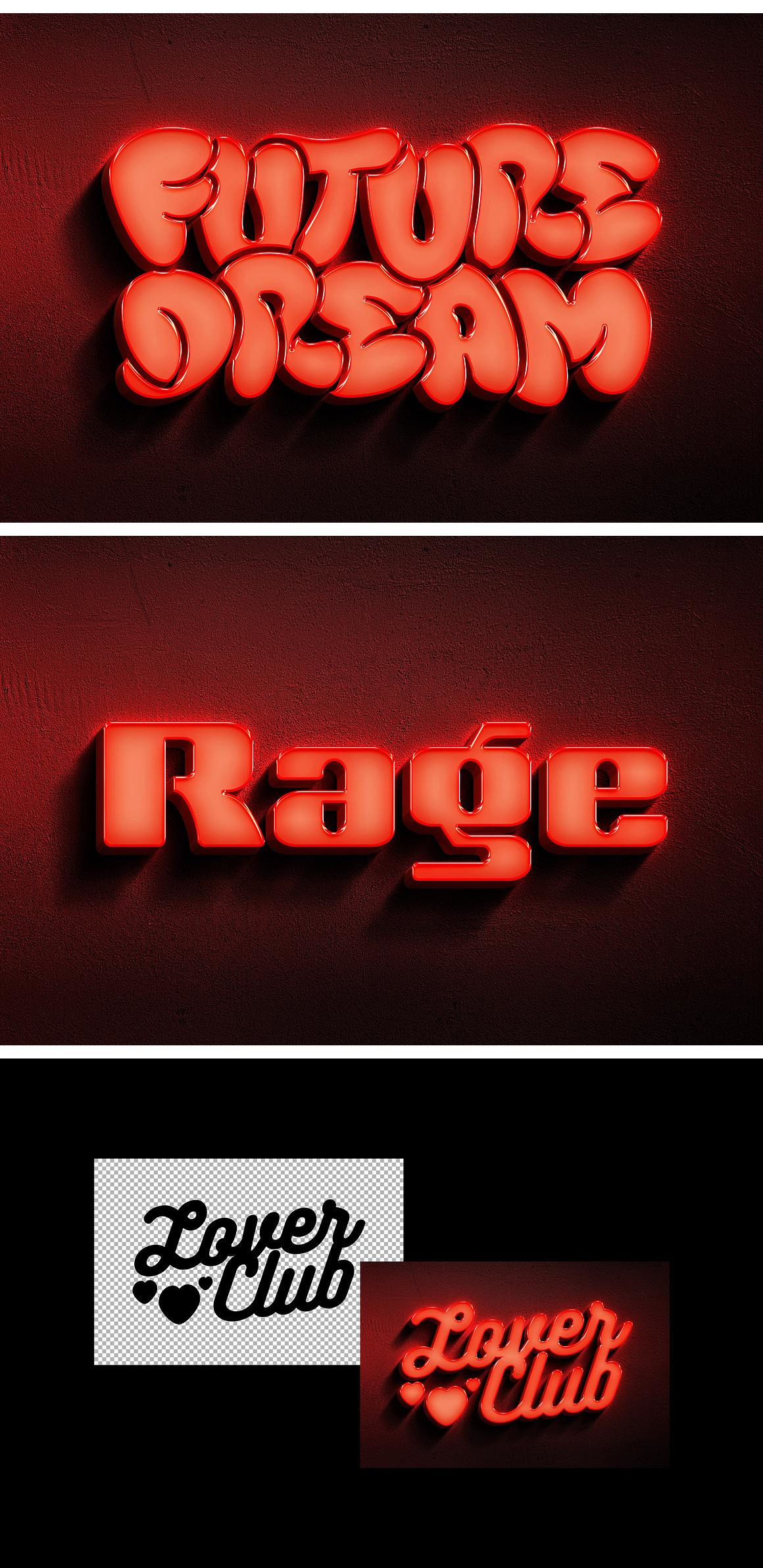 Red Neon Wall Text & Logo Effect Red Neon Wall Text & Logo Effect