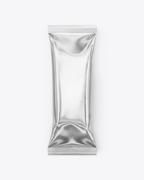 Glossy Metallic Snack Package Mockup