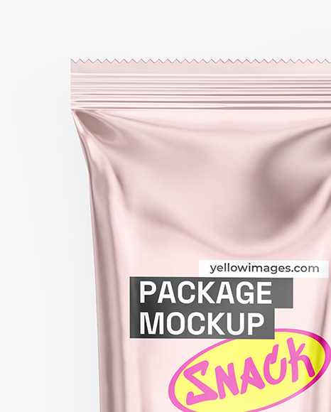 Glossy Metallic Snack Package Mockup