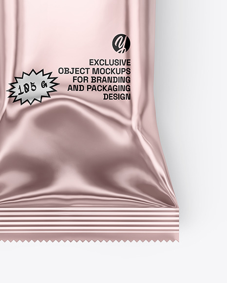 Glossy Metallic Snack Package Mockup