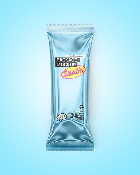 Glossy Metallic Snack Package Mockup