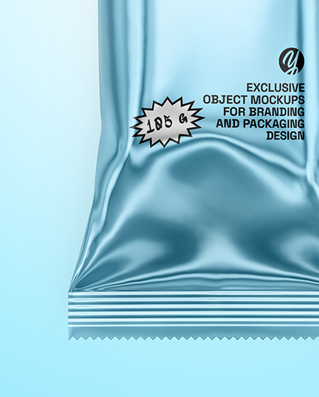 Glossy Metallic Snack Package Mockup