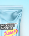 Glossy Metallic Snack Package Mockup