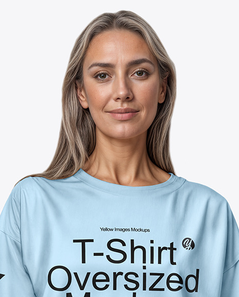 Woman Wearing an Oversized Half Sleeve T-Shirt Mockup