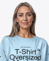 Woman Wearing an Oversized Half Sleeve T-Shirt Mockup