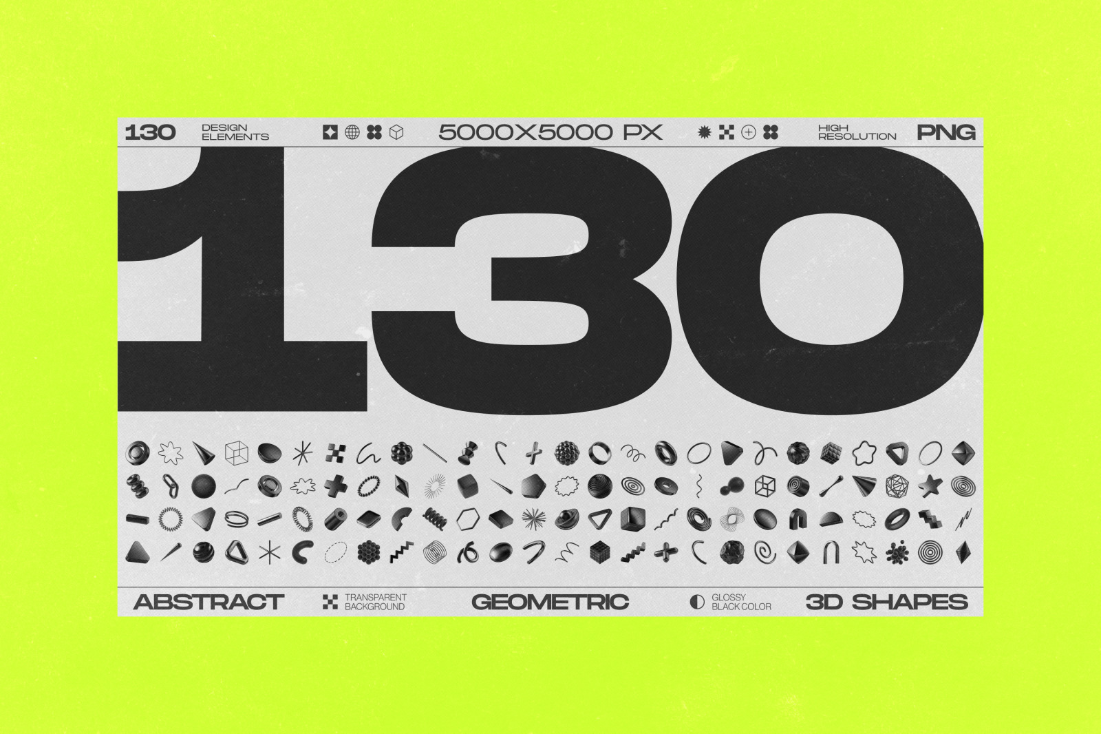 130 Black 3D Elements Collection Vol.1 130 Black 3D Elements Collection Vol.1