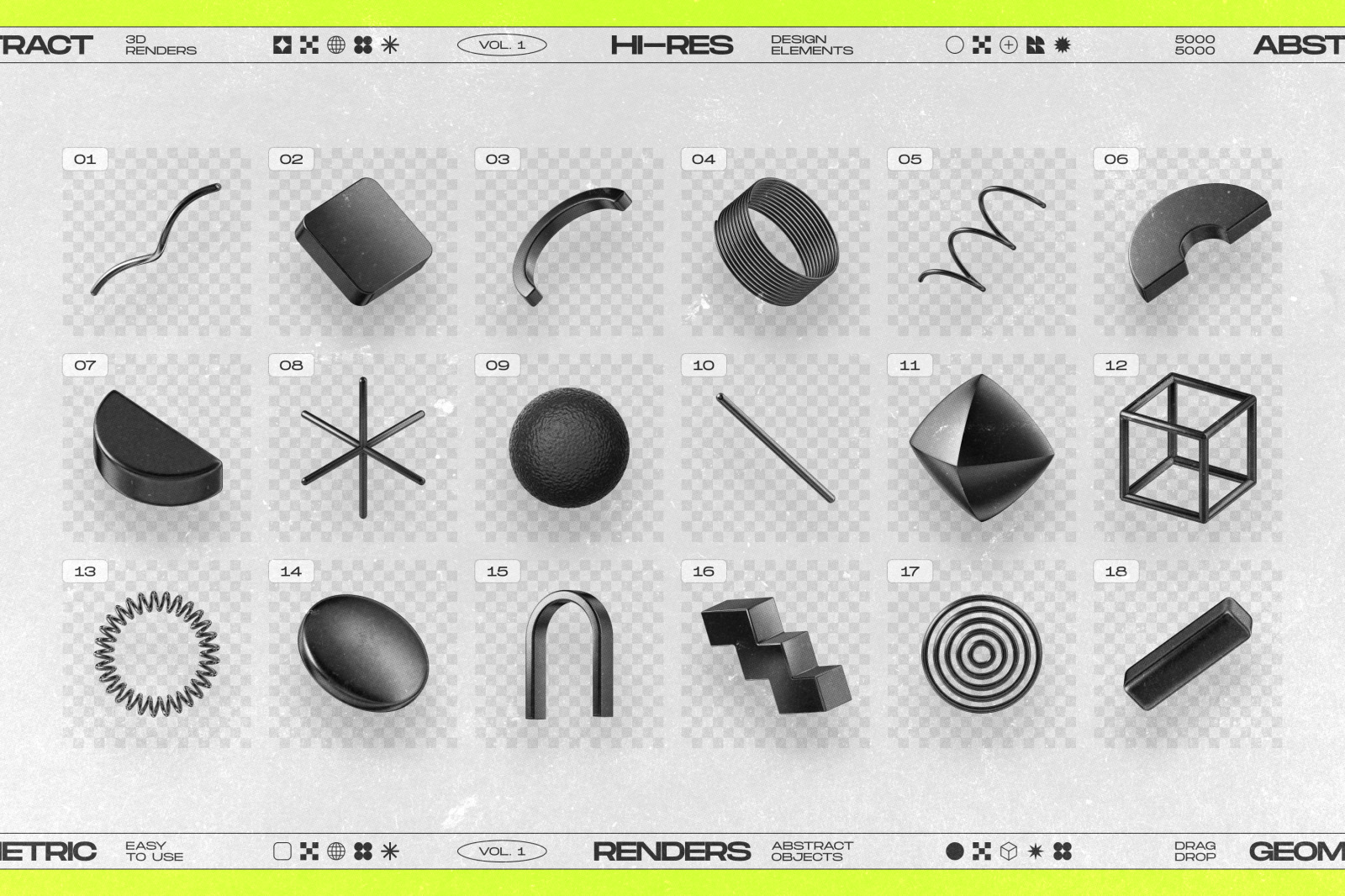 130 Black 3D Elements Collection Vol.1 130 Black 3D Elements Collection Vol.1