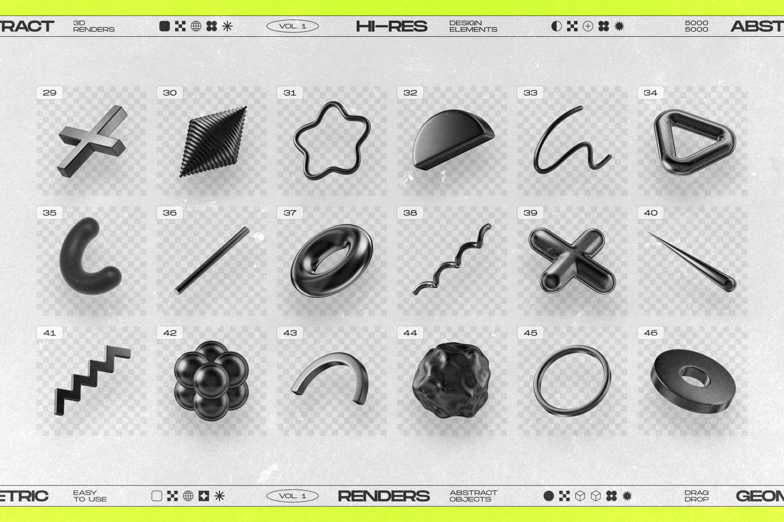 130 Black 3D Elements Collection Vol.1 130 Black 3D Elements Collection Vol.1