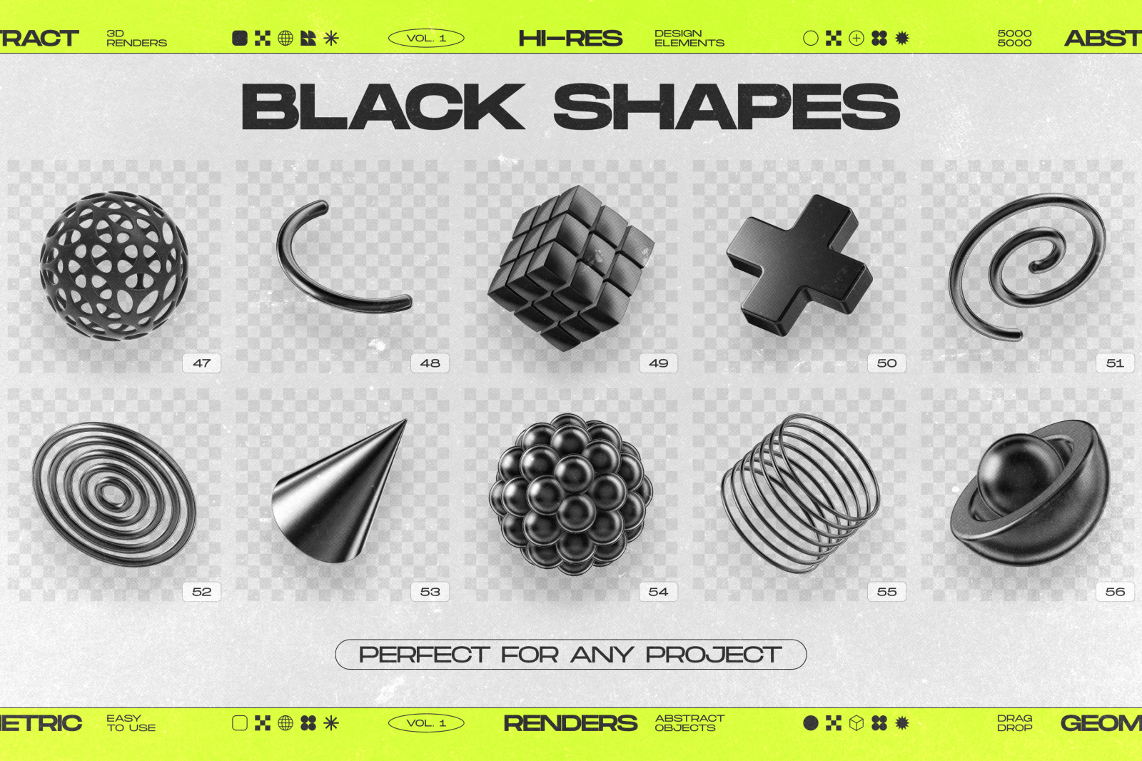 130 Black 3D Elements Collection Vol.1 130 Black 3D Elements Collection Vol.1