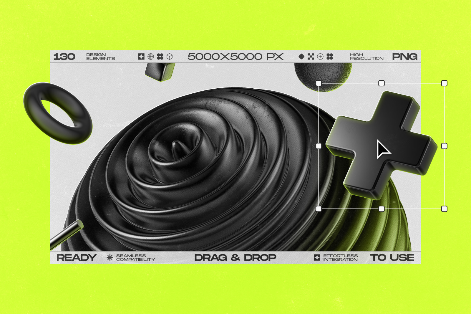 130 Black 3D Elements Collection Vol.1 130 Black 3D Elements Collection Vol.1