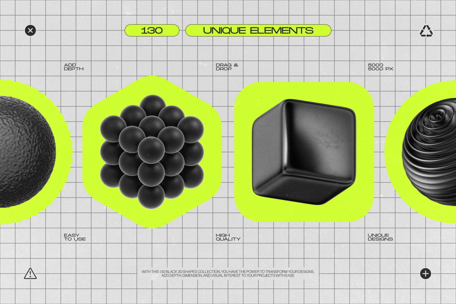 130 Black 3D Elements Collection Vol.1 130 Black 3D Elements Collection Vol.1
