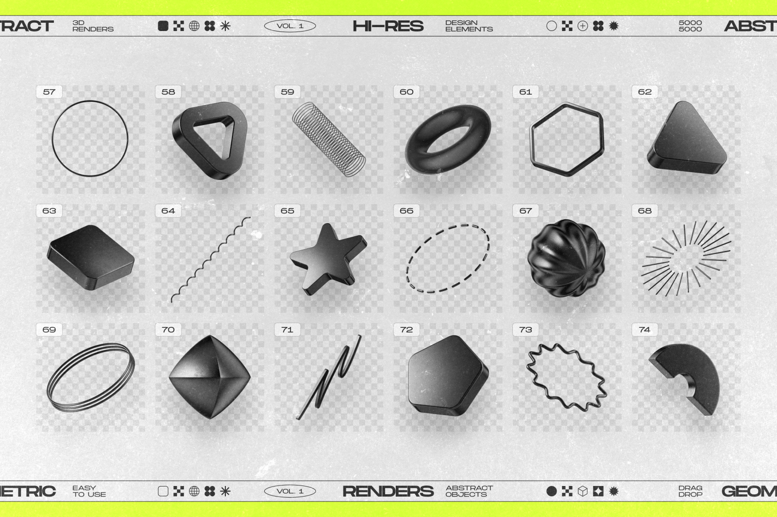 130 Black 3D Elements Collection Vol.1 130 Black 3D Elements Collection Vol.1