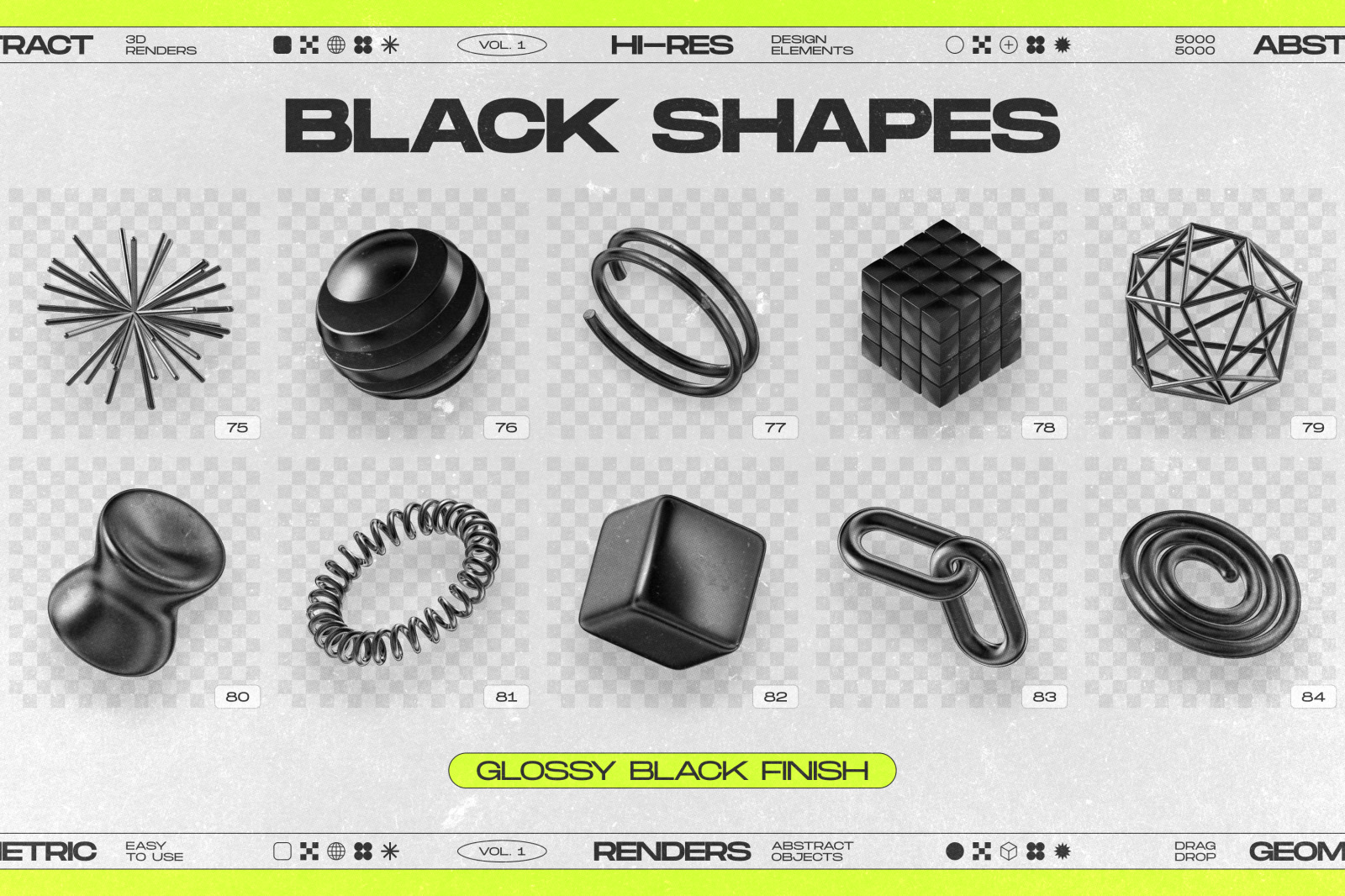 130 Black 3D Elements Collection Vol.1 130 Black 3D Elements Collection Vol.1