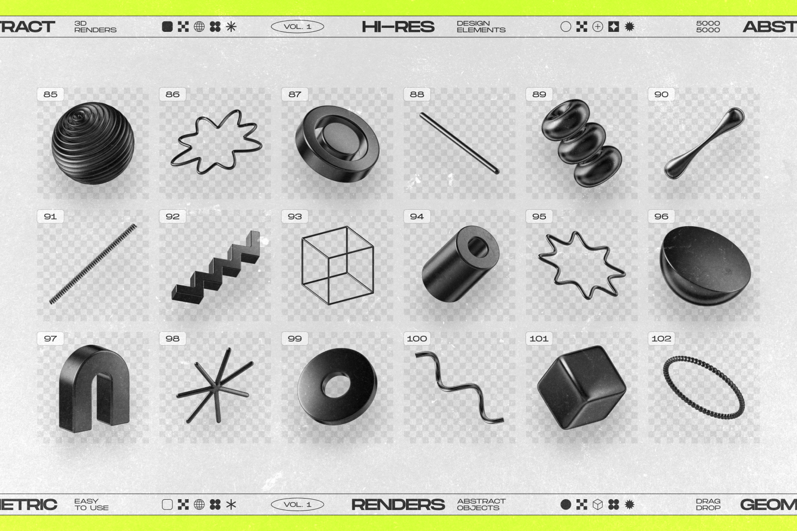 130 Black 3D Elements Collection Vol.1 130 Black 3D Elements Collection Vol.1