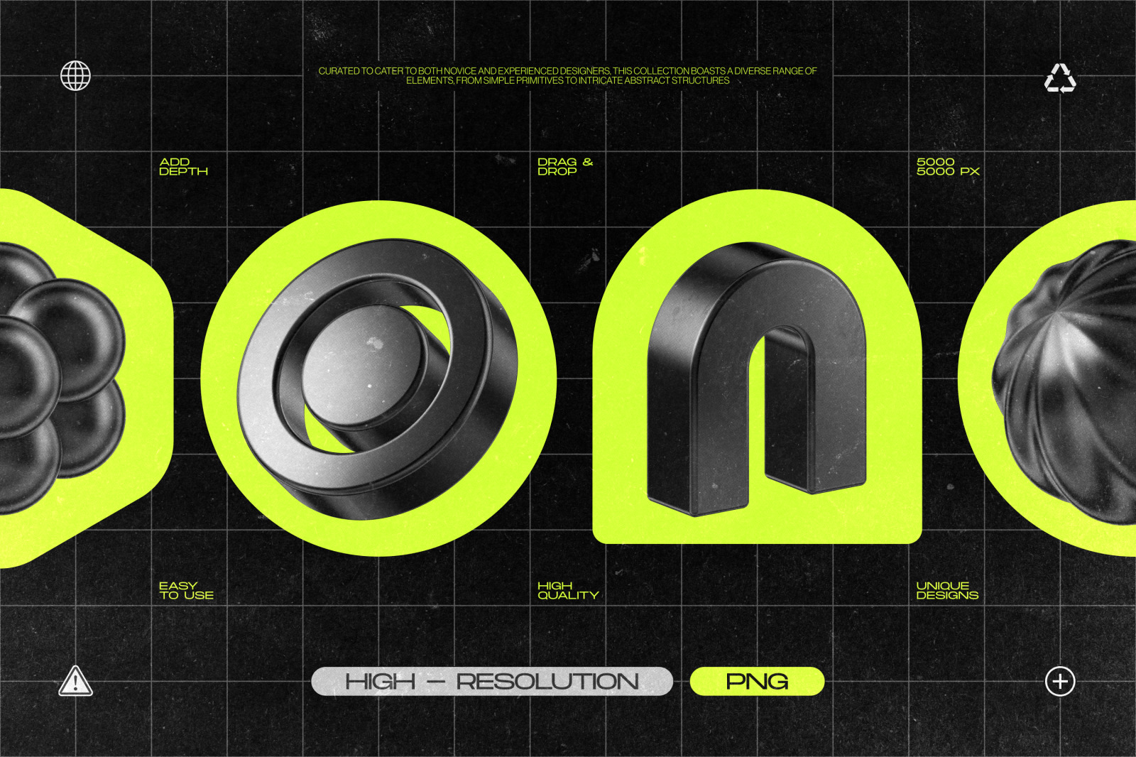 130 Black 3D Elements Collection Vol.1 130 Black 3D Elements Collection Vol.1