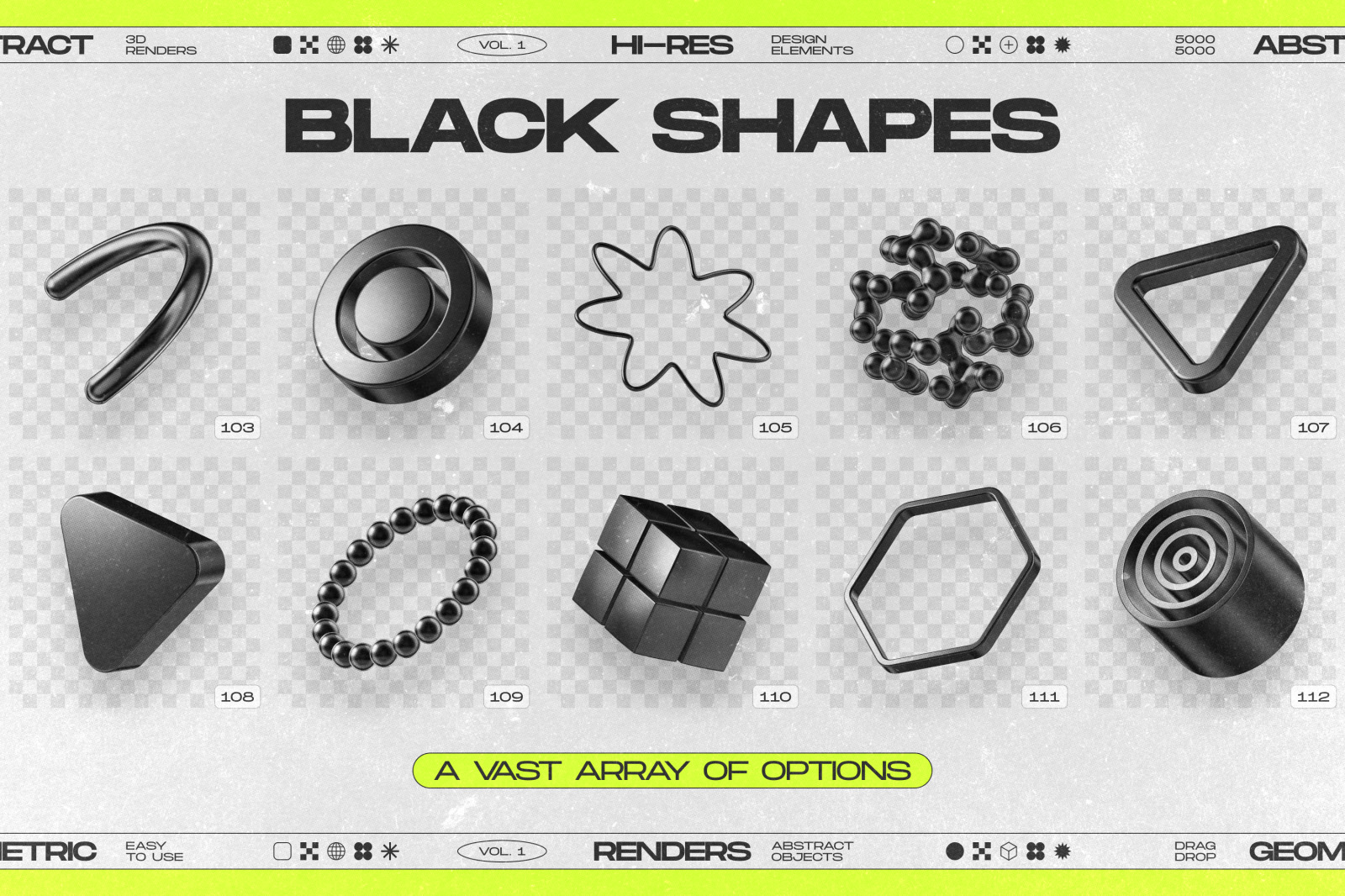 130 Black 3D Elements Collection Vol.1 130 Black 3D Elements Collection Vol.1