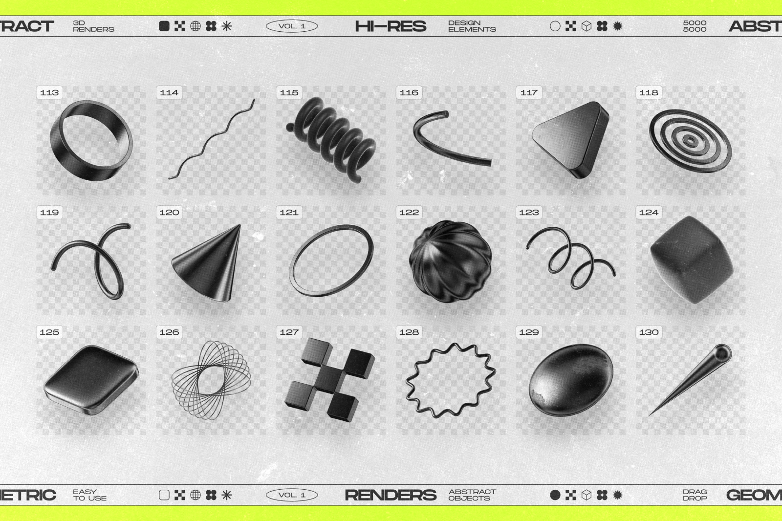 130 Black 3D Elements Collection Vol.1 130 Black 3D Elements Collection Vol.1