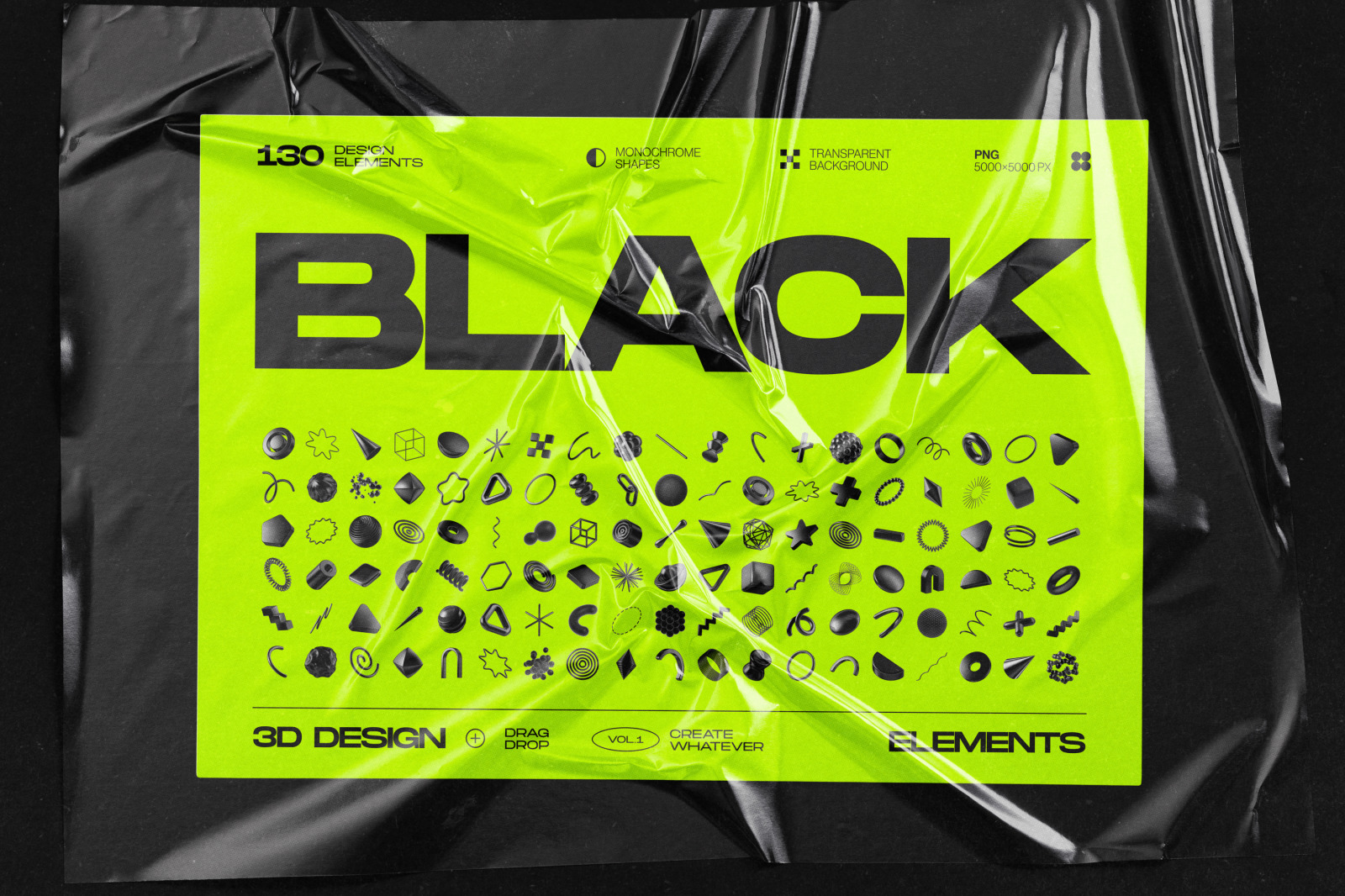 130 Black 3D Elements Collection Vol.1 130 Black 3D Elements Collection Vol.1