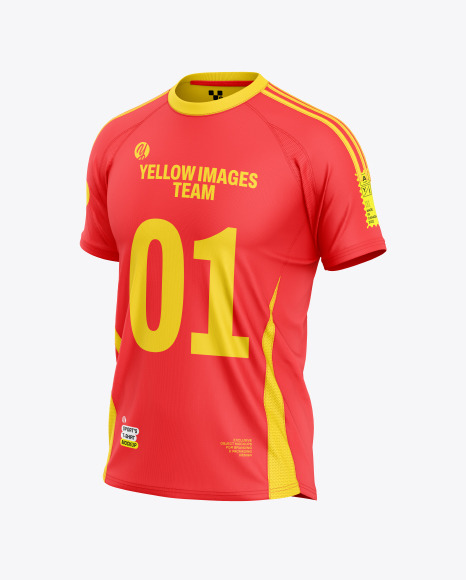Soccer Jersey Mockup - Half Side View