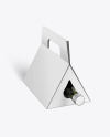 Triangular Corrugated Box with Wine Bottle Mockup