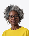 Afro-American Woman Wearing Long Oversized T-shirt & Pants Mockup
