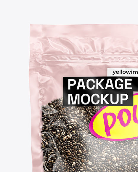 Pouch with Chia Seeds Mockup