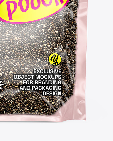 Pouch with Chia Seeds Mockup