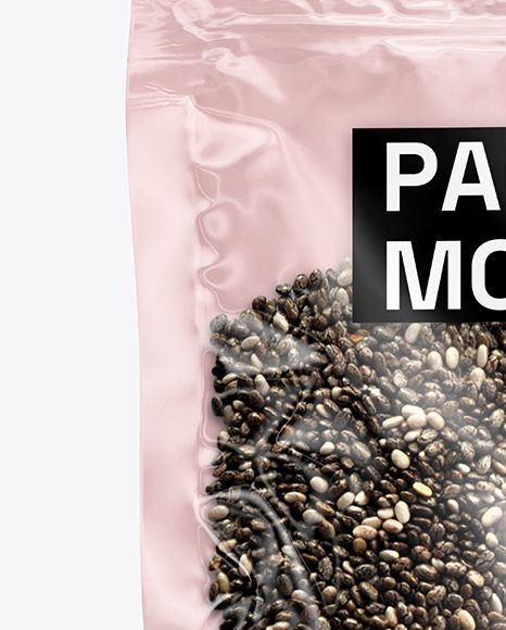 Pouch with Chia Seeds Mockup