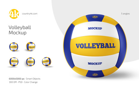 Volleyball Ball Mockup Set - Sports equipment