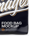 Glossy Food Bag Mockup - Front View (High-Angle Shot)