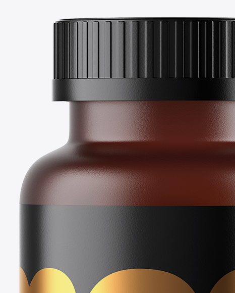 Frosted Amber Fish Oil Bottle Mockup